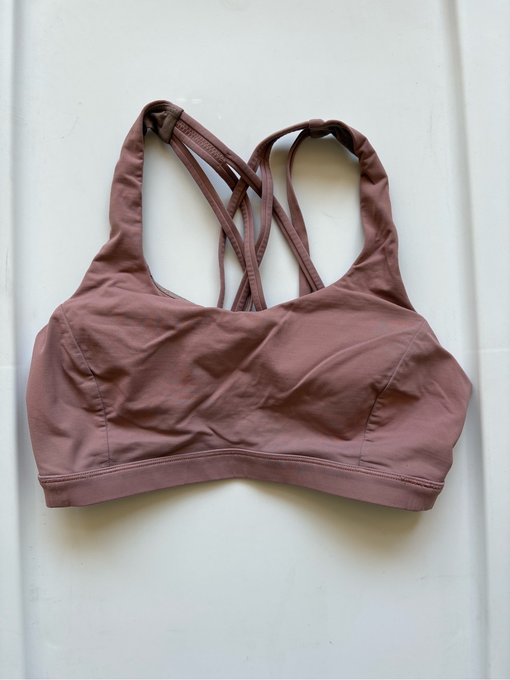 Lululemon Strappy Back Sports Bra Dusty Rose Pink Size 6